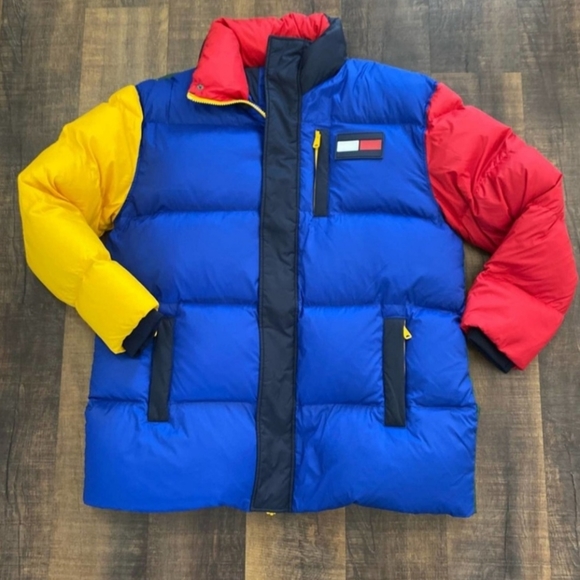 Tommy Hilfiger Wilson Colorblocked Down Puffer Jacket Size XXL - Picture 4 of 13